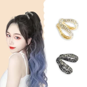 Fashion V-shaped Alloy Diamond Ponytail Hair Claws For Women Girls Bun Fixing Hair Clips