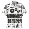 DJ Records Pattern Hawaiian Shirt Men Summer Party 3d Printed Short Sleeves Casual Fashion Tops Oversized Lapel Button Blouse