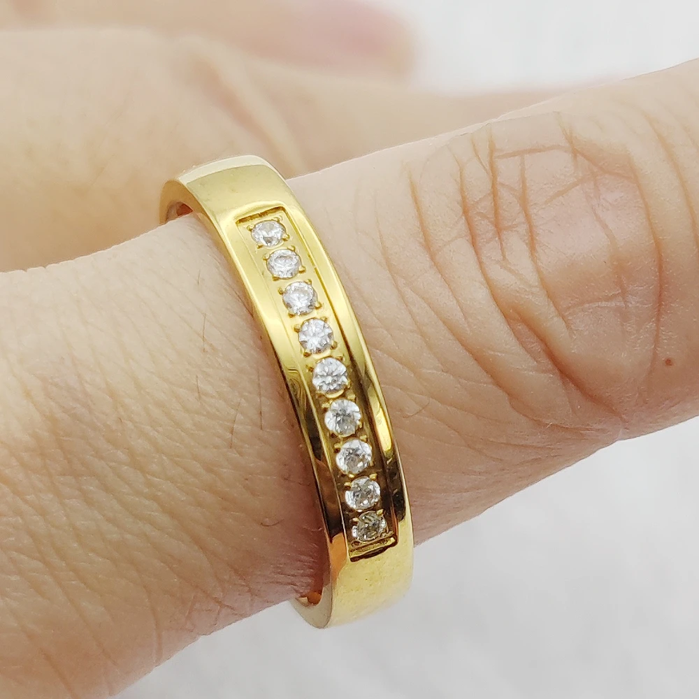 Classic Lovers Cz Diamond 18k Gold Plated Jewelry Female Ring Wedding Engagement Bridal Women Finger Ring - Image 3