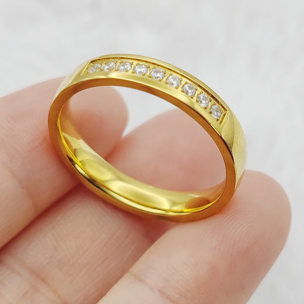 Classic Lovers Cz Diamond 18k Gold Plated Jewelry Female Ring Wedding Engagement Bridal Women Finger Ring - Image 4