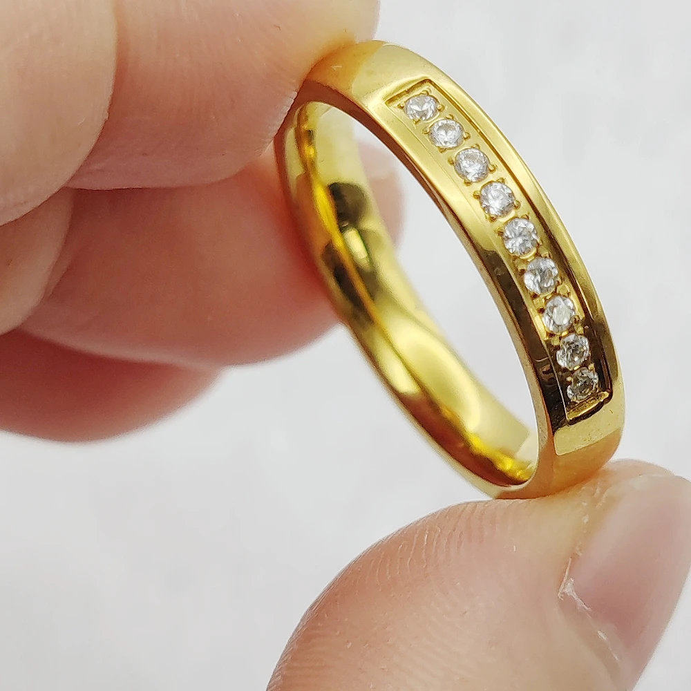 Classic Lovers Cz Diamond 18k Gold Plated Jewelry Female Ring Wedding Engagement Bridal Women Finger Ring - Image 5